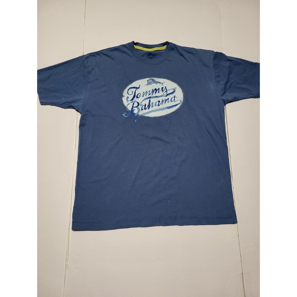 (#19) Tommy Bahama Relax Mens Blue Logo Graphic Tee T-Shirt Size M